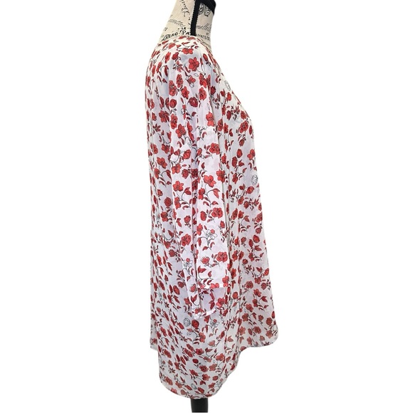 H&M Divided Red and White Floral Top - Picture 4 of 6